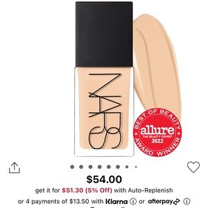 Nars Light Reflecting Advanced Skincare Medium
Coverage Foundation COLOR Vienna